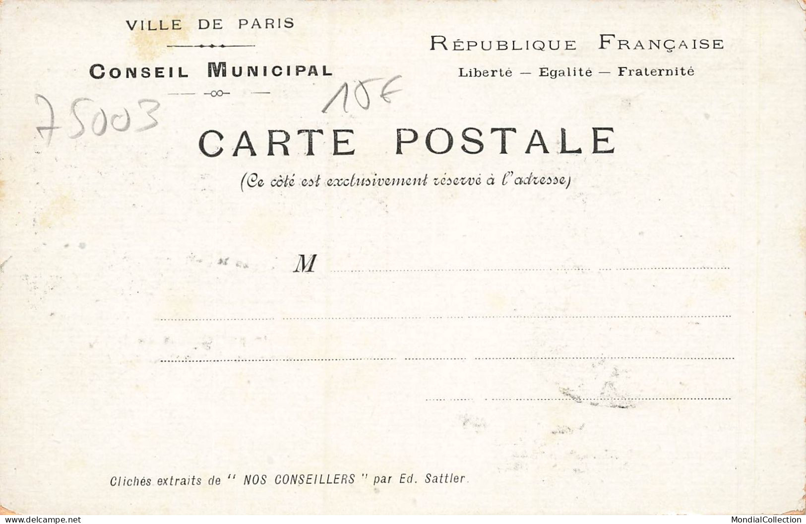 MIKIBP4-029- 75003 PARIS  NOS CONSEILLERS M ACHILLE CONSEILLER MUNICIPAL DU QUARTIER DES ARCHIVES - Paris (03)