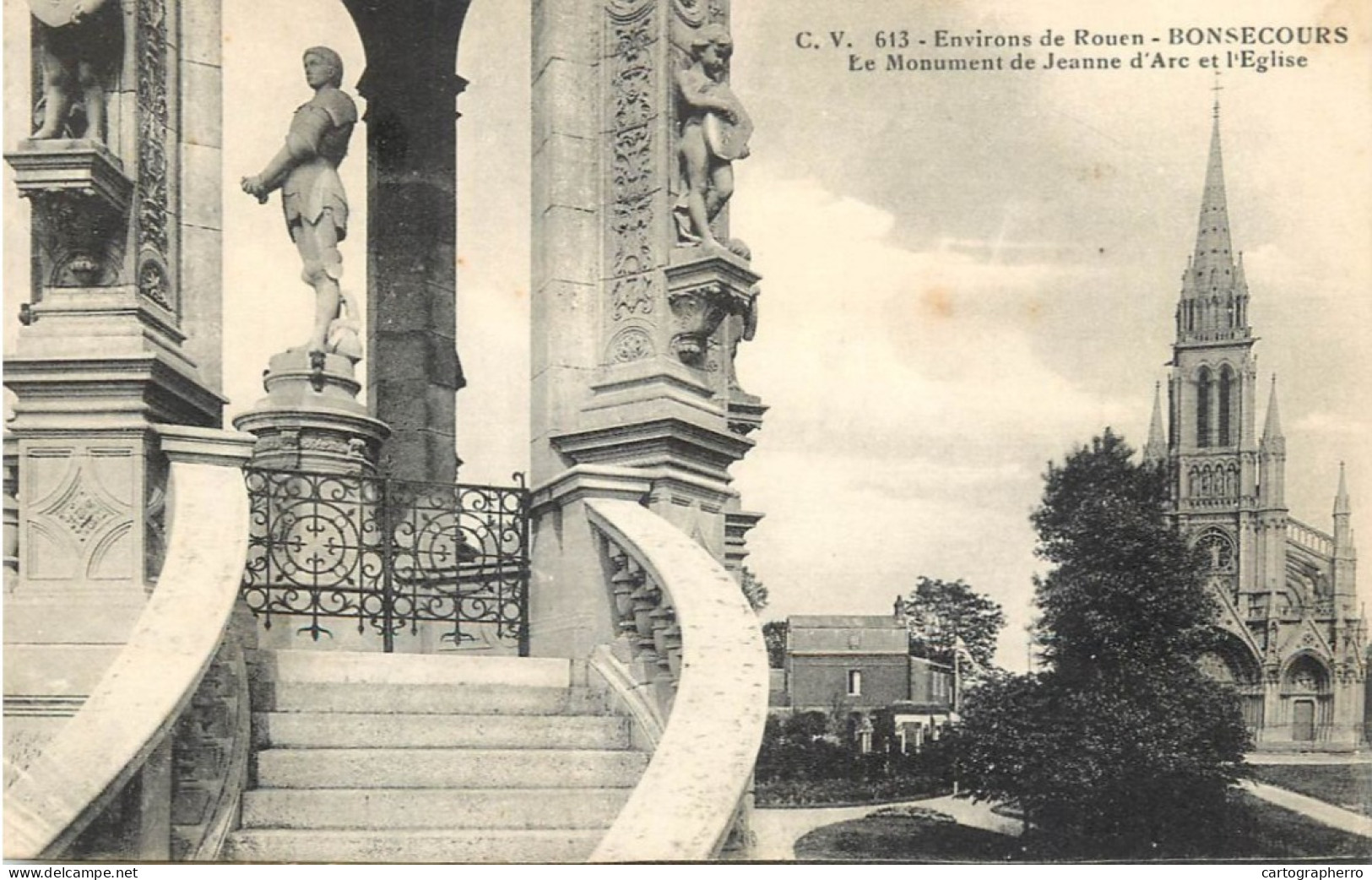 France Cpa Rouen Bonsecours Le Monument De Jeanne D'Arc - Rouen