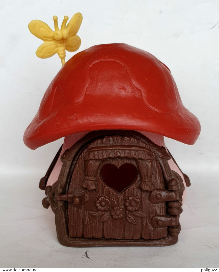 PETITE MAISON SCHTROUMPFS ROUGE ET ROSE (3) Avec Papillon SCHTROUMPF - Schtroumpfs