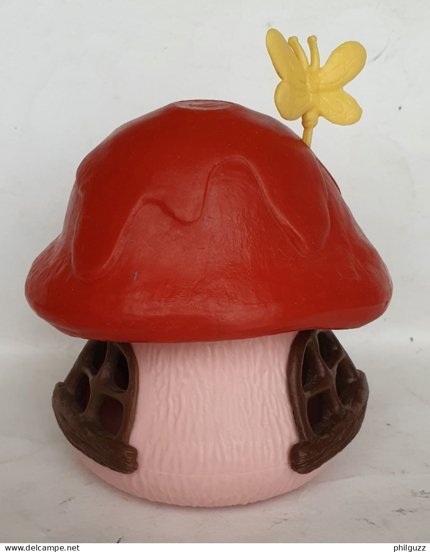 PETITE MAISON SCHTROUMPFS ROUGE ET ROSE (3) Avec Papillon SCHTROUMPF - Smurfs