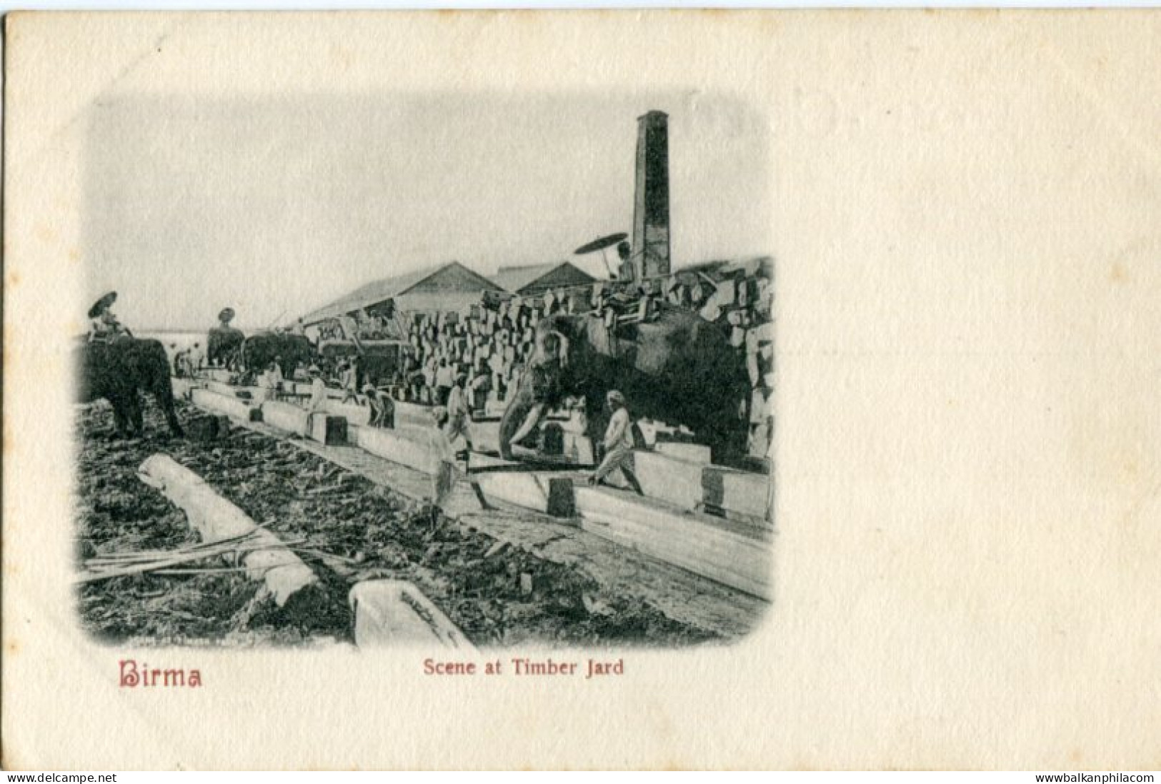 Burma Timber Yard Unused Postcard - Myanmar (Birma)