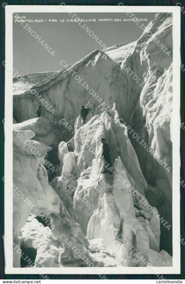 Trento Marmolada Ghiacciaio Alpinismo Foto Cartolina KV3869 - Trento