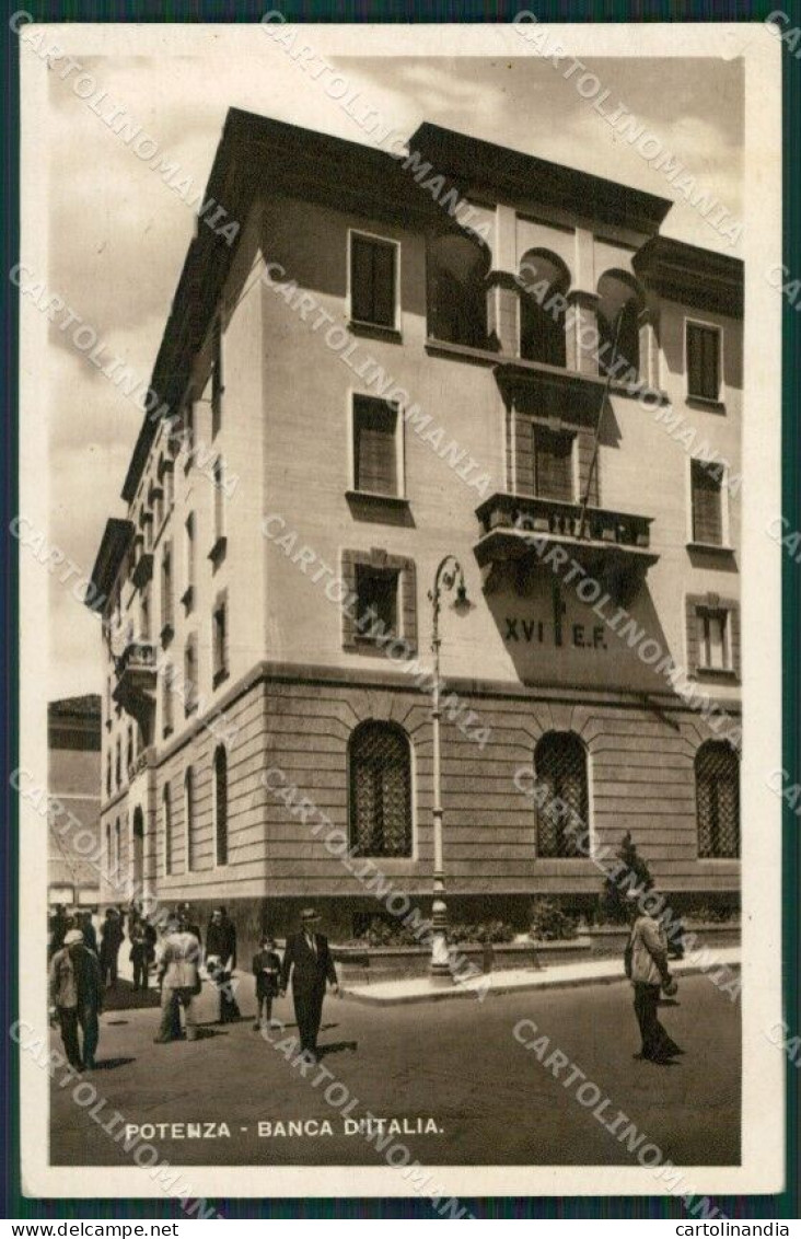 Potenza Città Banca D'Italia PIEGHINA Foto Cartolina KV3896 - Potenza