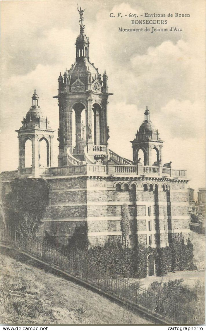 France Cpa Rouen Bonsecours Monument De Jeanne D'arc - Rouen