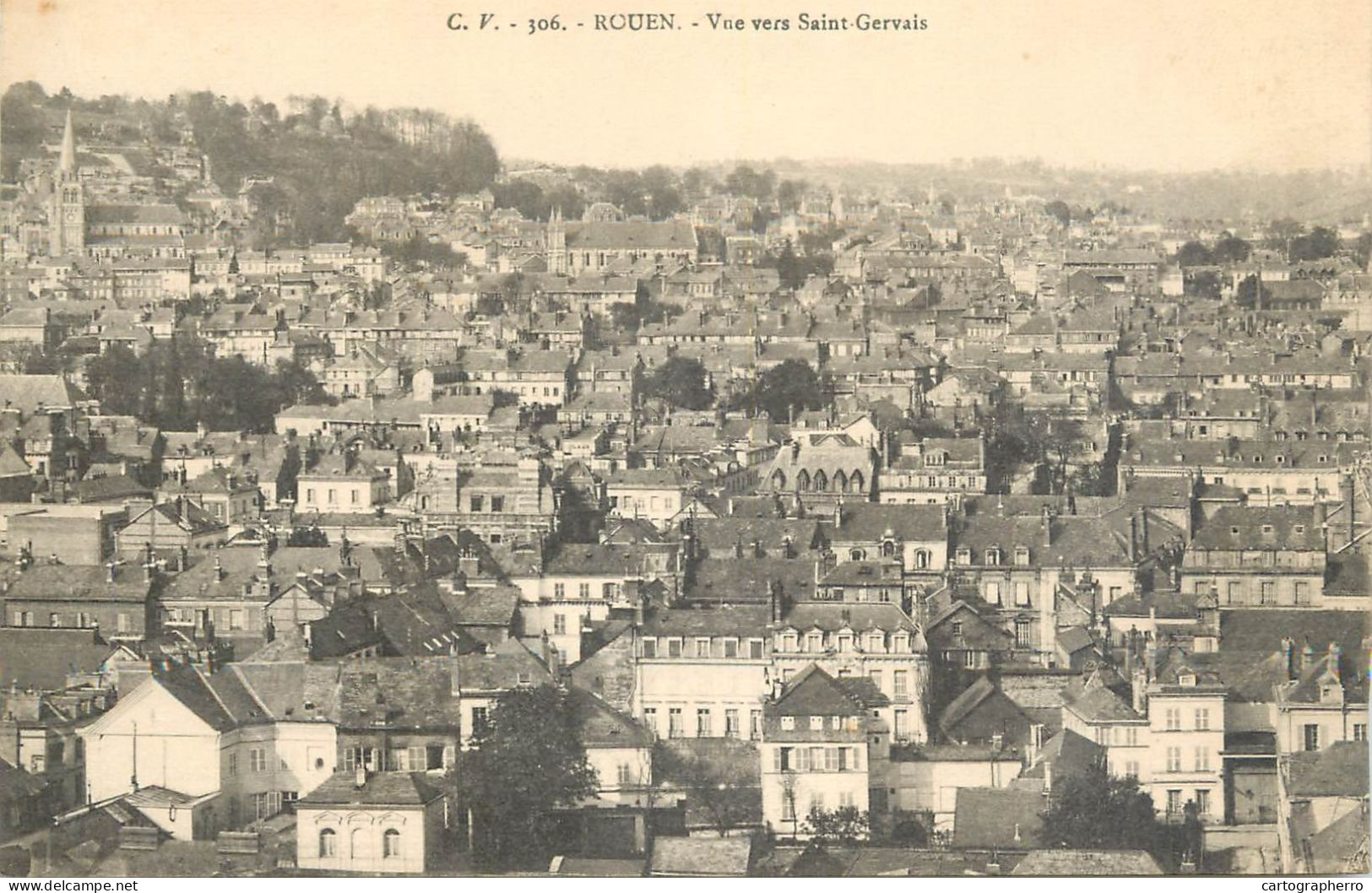 France Cpa Rouen Vue Vers Saint Gervais - Rouen