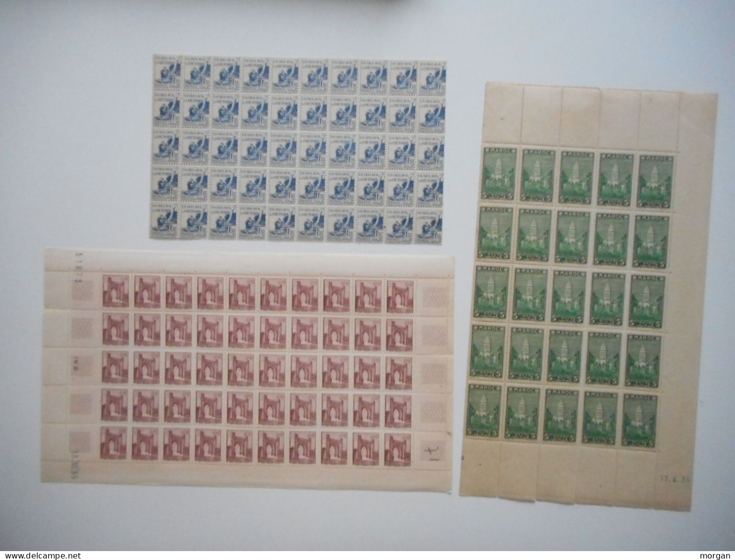 COLONIES FRANCAISES, MAROC, BEAU LOT INTERESSANT DE TIMBRES NEUFS ET VOYAGES + TIMBRES EN FEUILLES  , TOUS LES SCANS - Colecciones (sin álbumes)