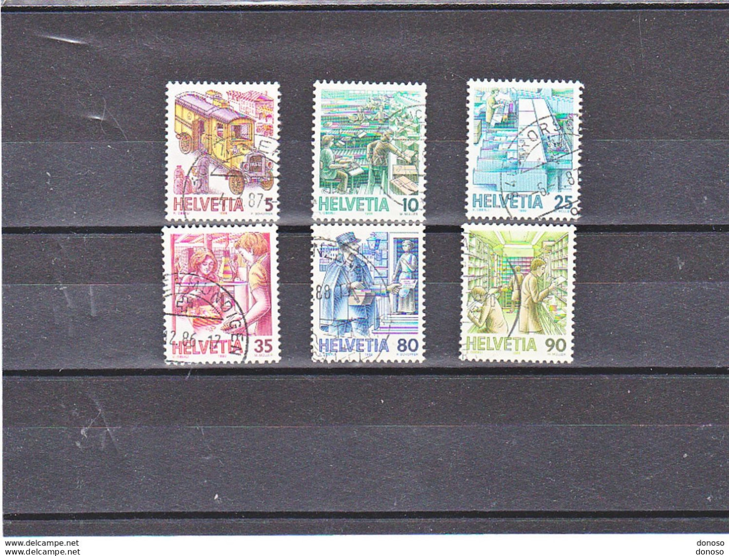 SUISSE 1986 TRANSPORT POSTAL Yvert 1250-1255, Michel 1321-1326 Oblitérés, Cote Yv 7 Euros - Usados