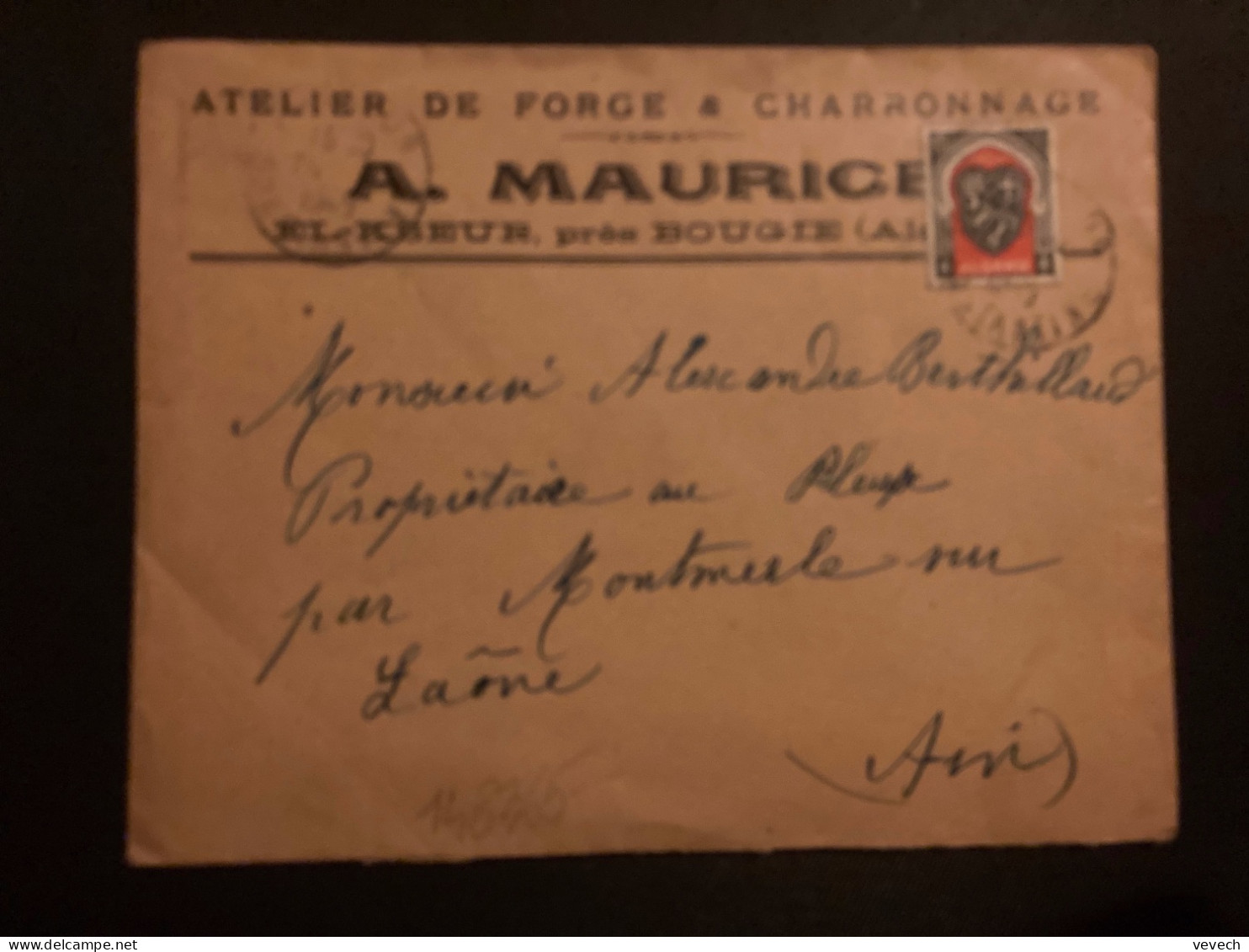 LETTRE A MAURICE ATELIER DE FORGE Pour La FRANCE TP 15F OBL.25-? 1949 EL-KSEUR CONSTANTINE - Brieven En Documenten