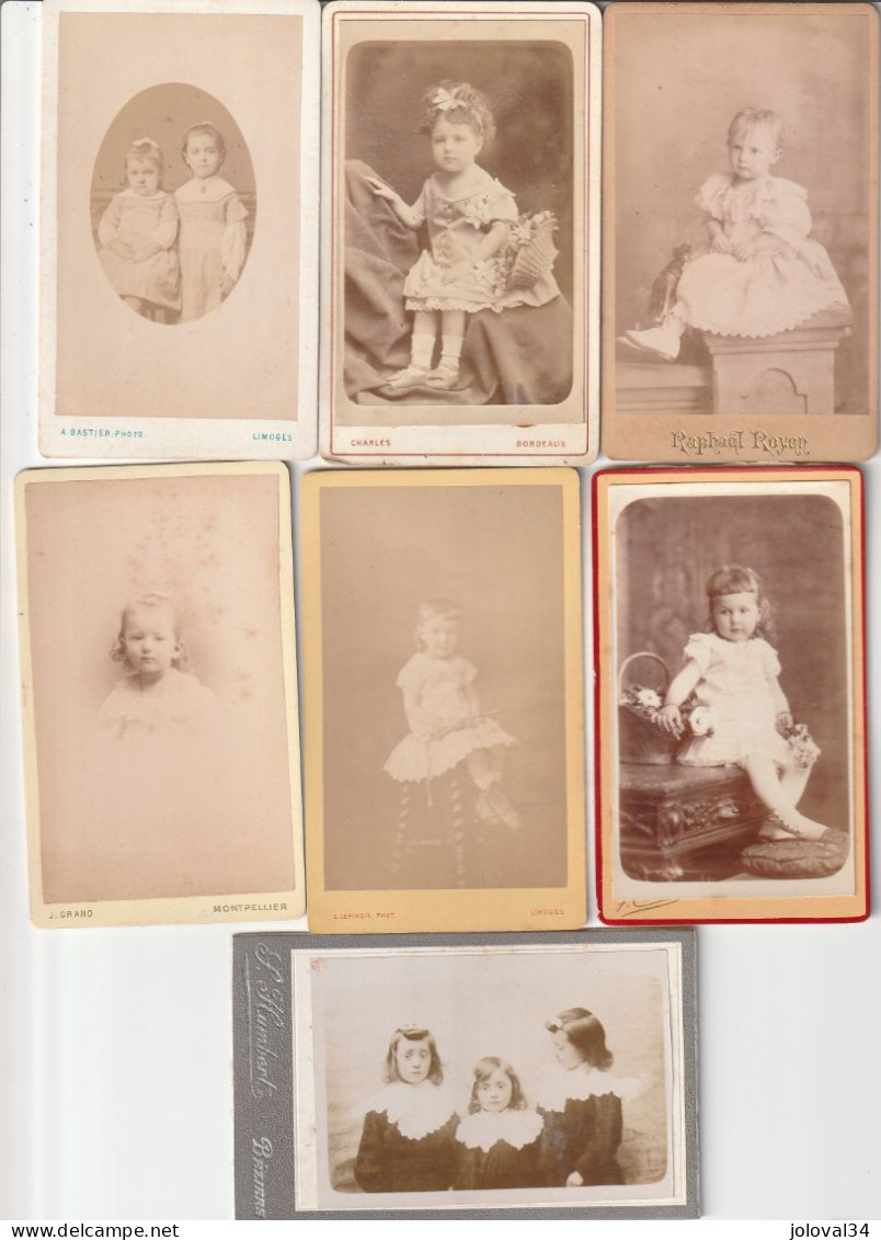 Lot N° 17 - 13  Photos Format CDV Enfant Bébé Fille - Alte (vor 1900)