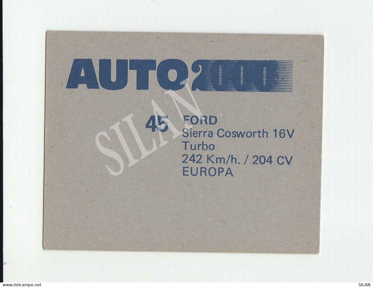 Cromo Año 1988 Auto 2000 FORD SIERRA COSWORTH 16 V - Voitures