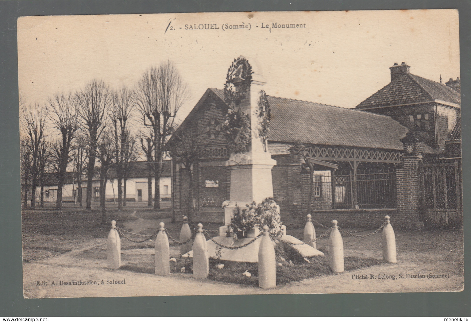 CP - 80 - Salouel - Le Monument - Autres & Non Classés