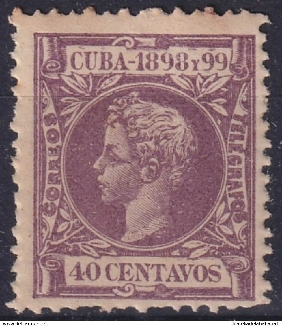 1898-264 CUBA SPAIN ALFONSO XIII 1898 AUTONOMIA Ed.169 40c ORIGINAL GUM - Vorphilatelie