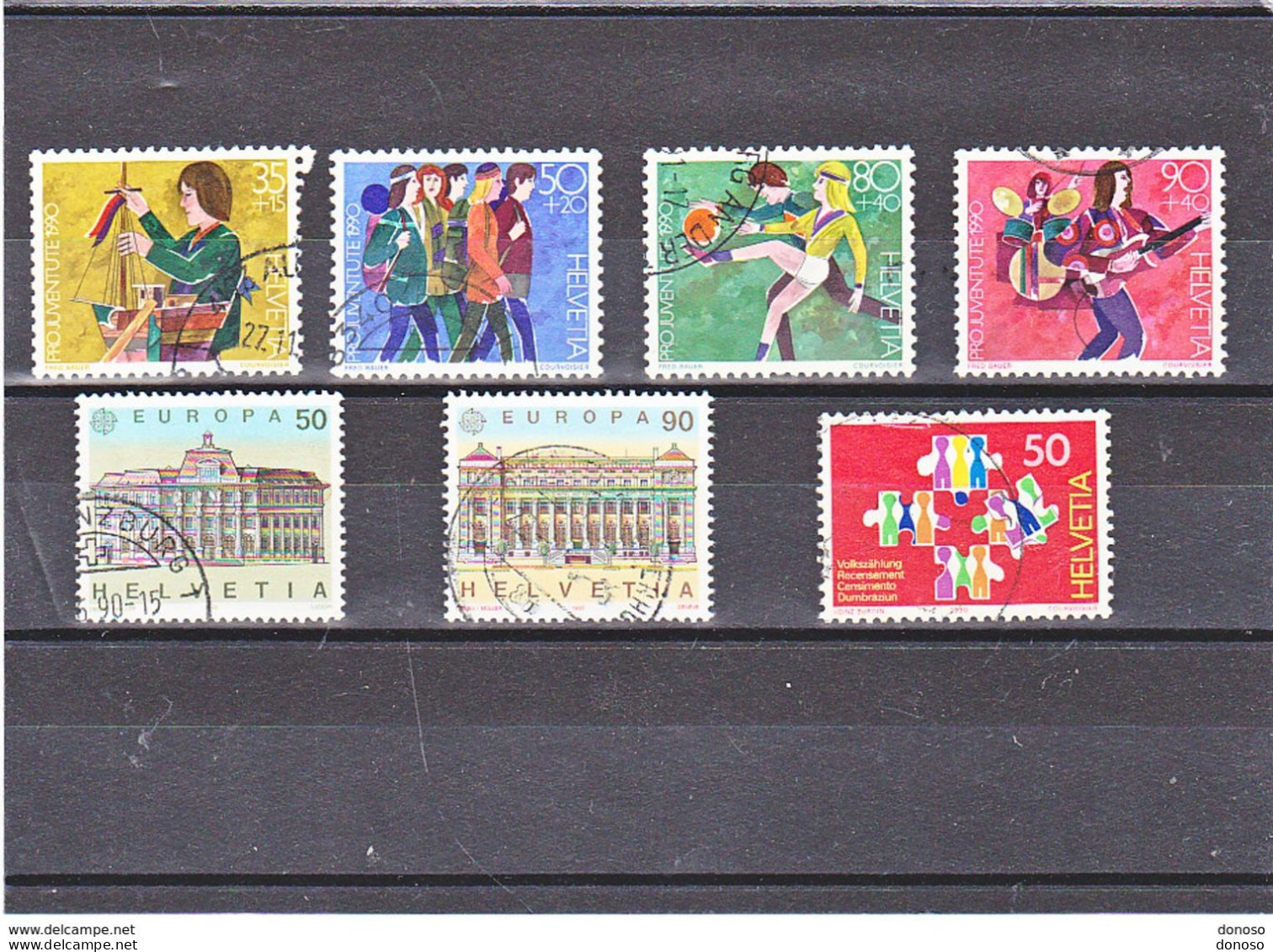 SUISSE 1990 POUR LA JEUNESSE EUROPA RECENSEMENT Yvert 1347-1348 + 1359-1362 + 1363 Oblitéré, Cote : 7,30 Euros - Used Stamps