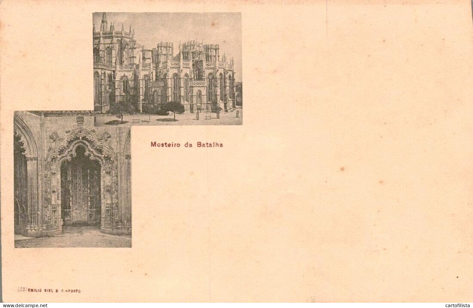 BATALHA, Leiria - Imagens Do Mosteiro (TIPO GRUSS AUS) Ed. EMILIO BIEL Nº 53  ( 2 Scans ) - Leiria