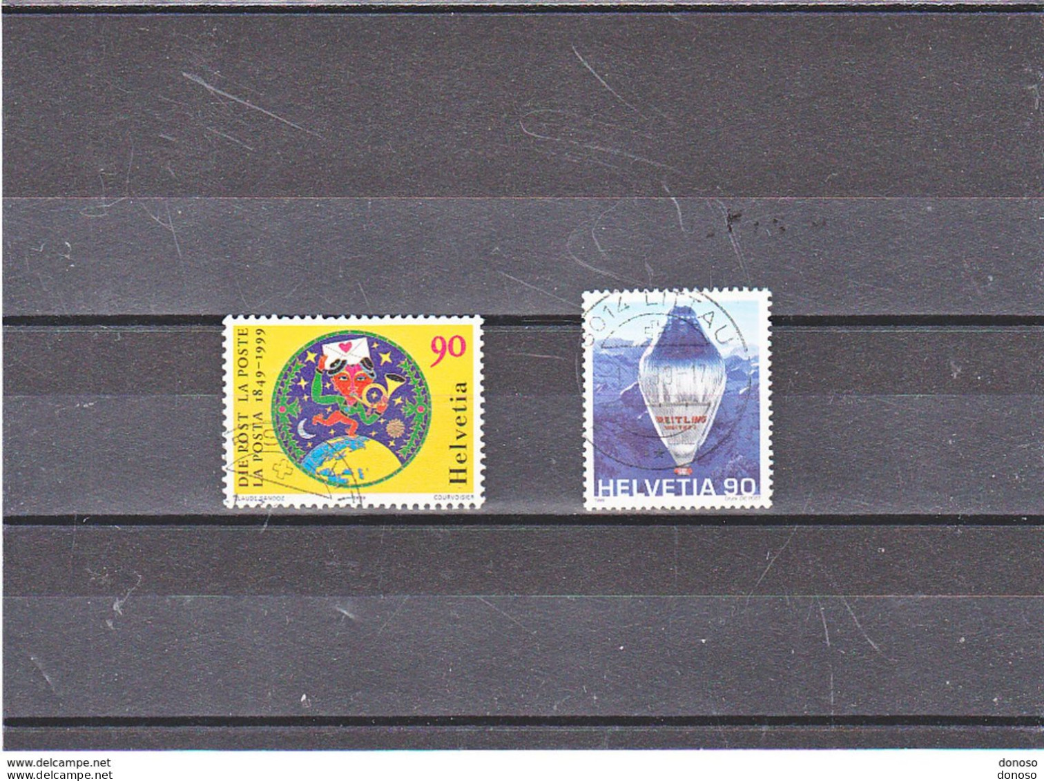 SUISSE 1999 POSTE BALLON Yvert 1600 + 1608 Oblitéré, Cote : 2,70 Euros - Usados