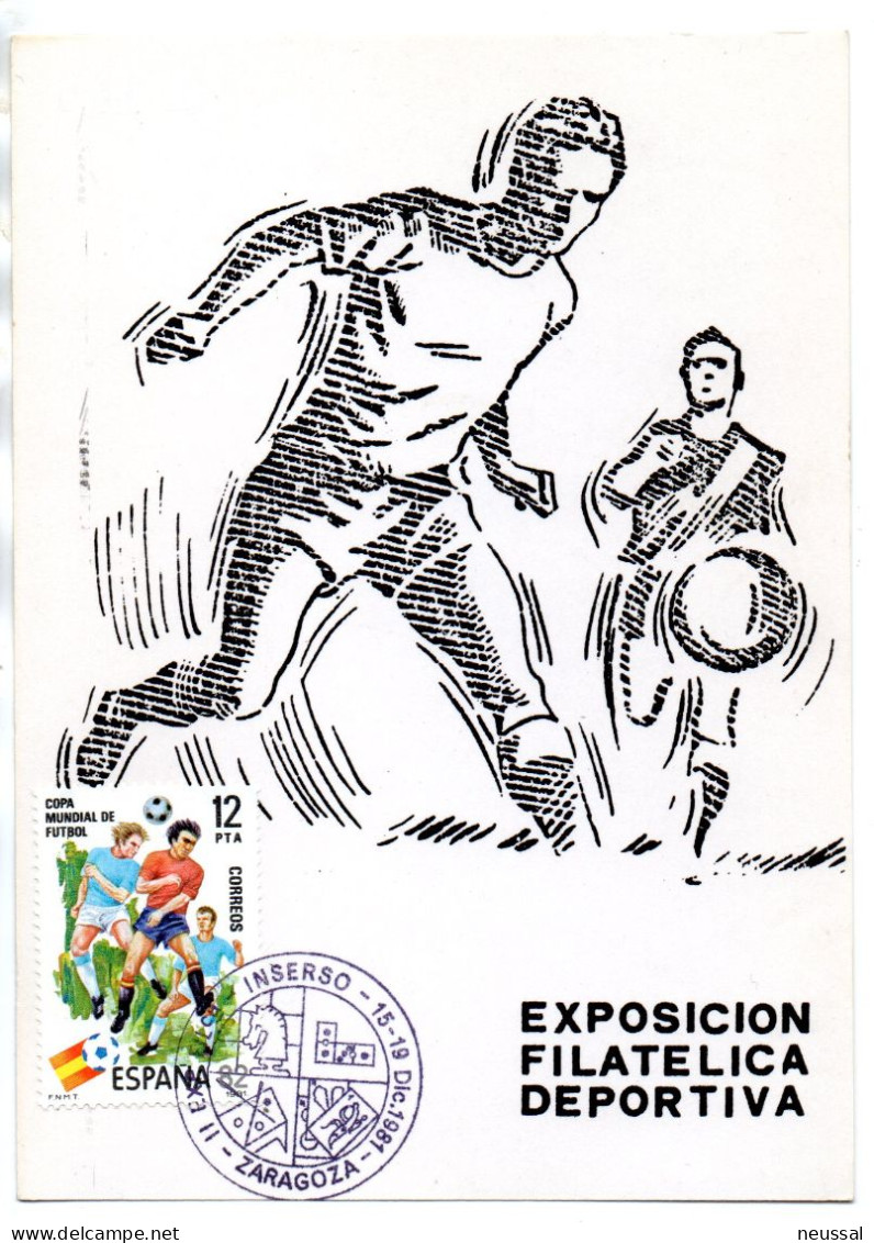 Tarjeta   Con Matasellos Commemorativo De  Exposicion Filatelica Deportiva Numerada - Briefe U. Dokumente