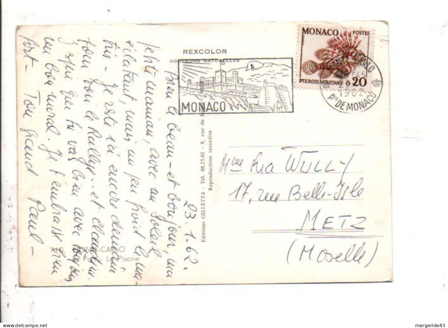 SUEDE SEUL SUR CARTE POUR LA FRANCE 1962 - Cartas & Documentos