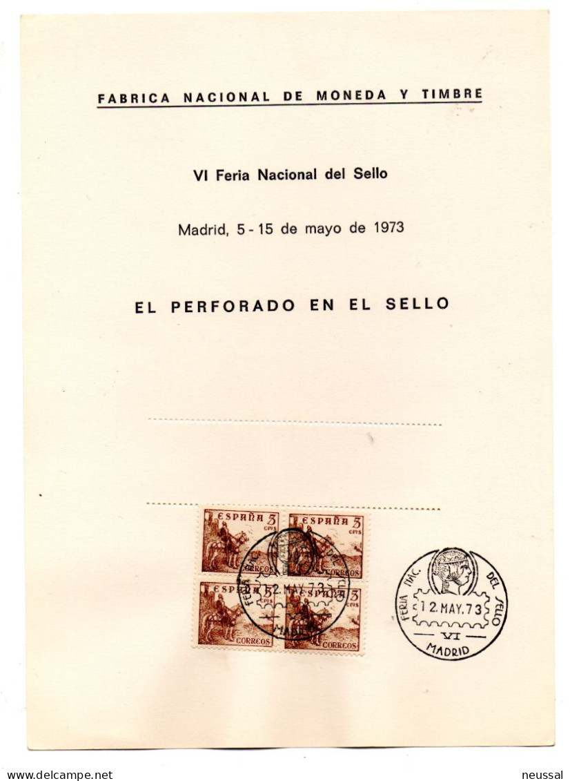 Tarjeta  Con Matasellos Commemorativo De  Feria Nacional Del Sello De 1973 - Brieven En Documenten