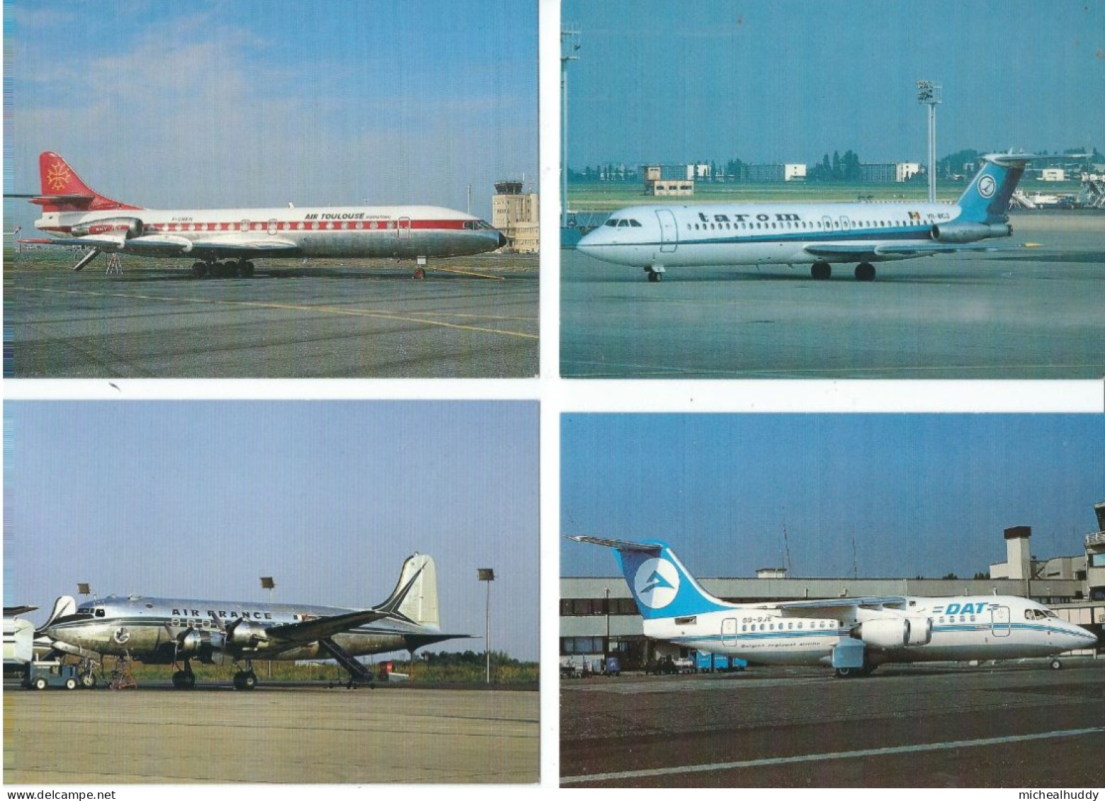 ANOTHER  4  POSTCARDS   CIVIL AVIATION   PUBLISHED IN FRANCE - 1946-....: Era Moderna