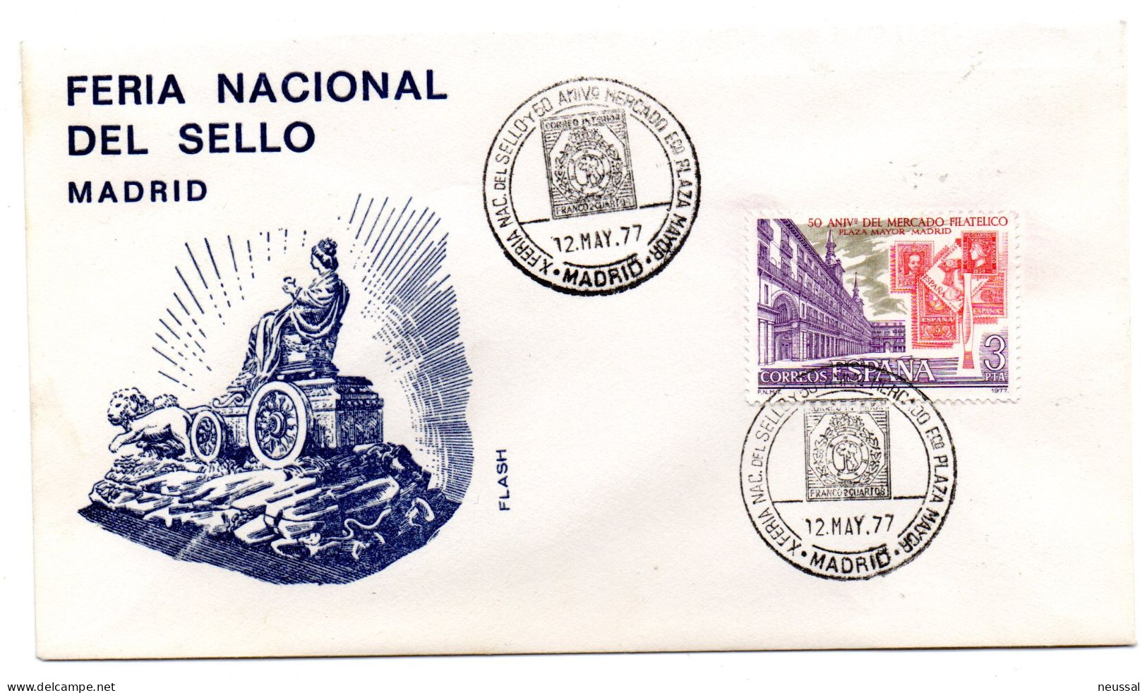4 Cartas  Con Matasellos Commemorativo De Feria Nacional Del Sello Mercado Filatelico. - Covers & Documents