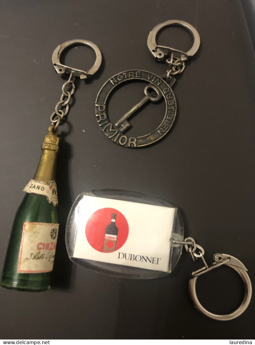 3 PORTE CLEFS - BOUTEILLE CINZANO- DUBONNET -PRIMOR - Key-rings