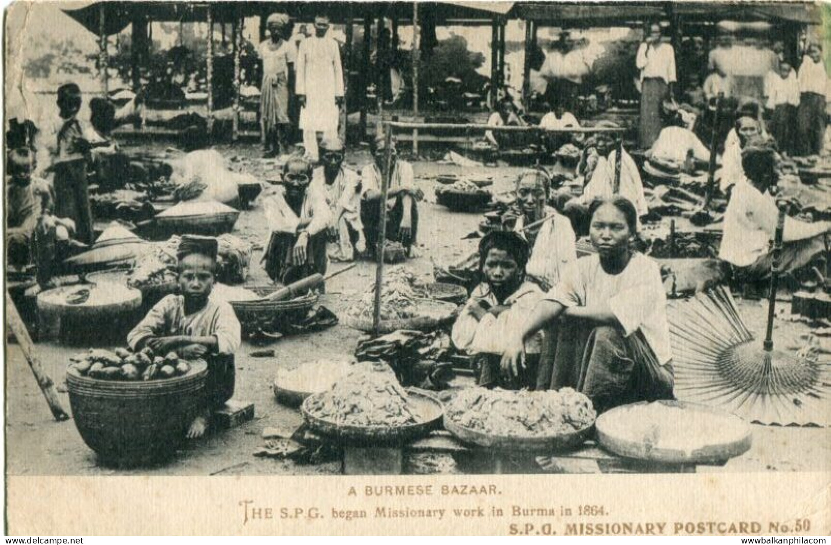 Burma Bazaar By SPG Missionary 1916 - Myanmar (Burma)