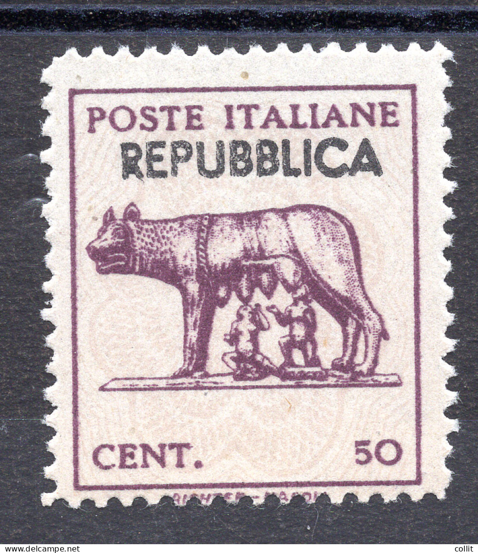 Lupa Capitolina Con Soprastampa A Mano "Repubblica" - Mint/hinged