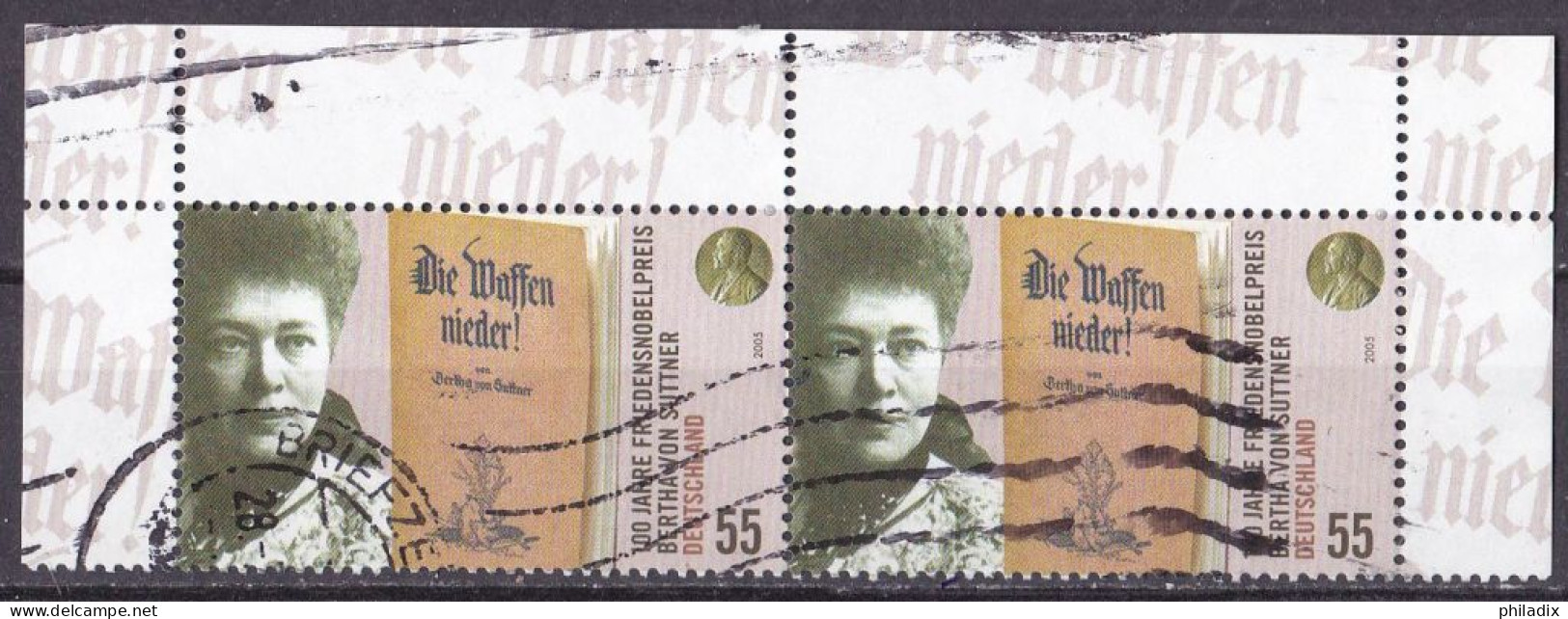 BRD 2005 Mi. Nr. 2495 Eckrandpaar O/used (BRD1-2) - Used Stamps