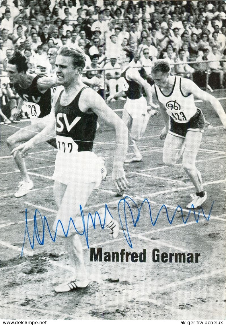 Autogramm AK Läufer Sprinter 100m Manfred Germar ASV Köln Olympia EAA Leichtathletik Deutschland Germany Sport Autograph - Autógrafos