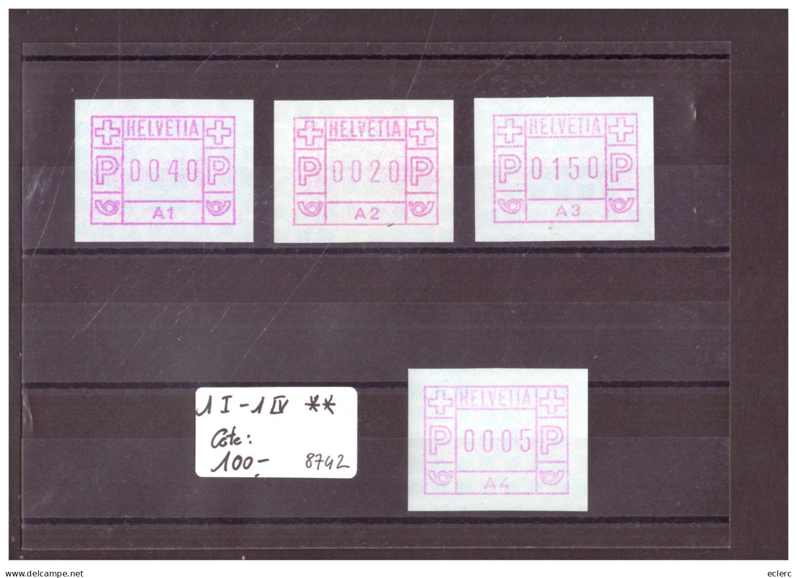AUTOMATE - No 1I - 1IV ** - 4 TIMBRES A1, A2, A3, A4 - COTE 100.- - Automatic Stamps