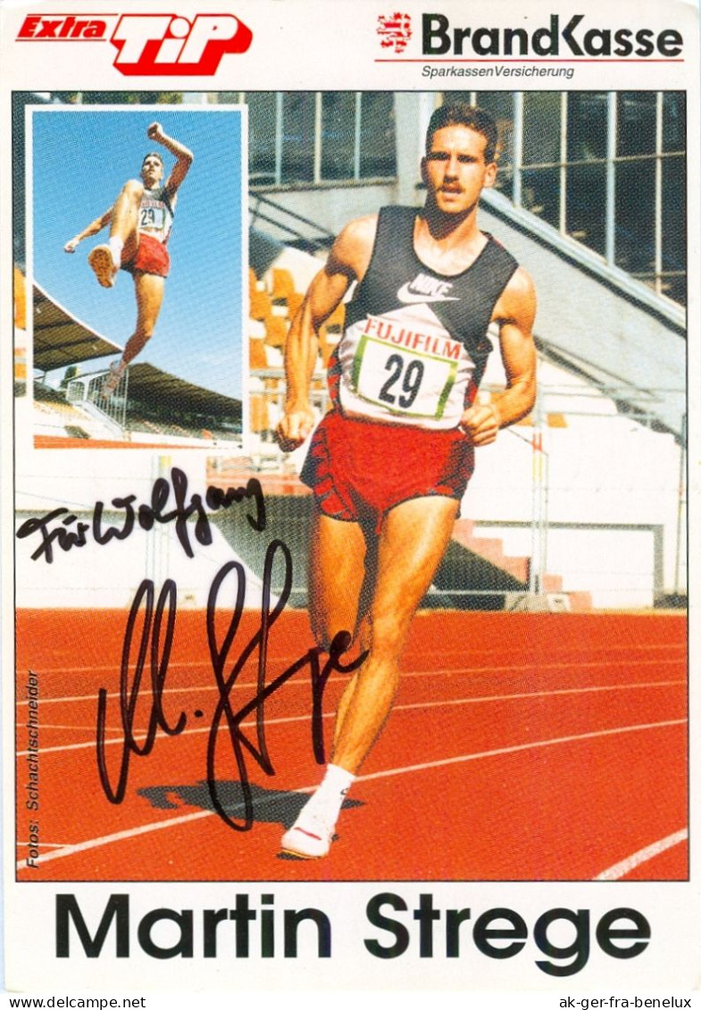 Autogramm AK 3000-Meter-Hindernislauf Martin Strege Baunatal-Kassel Erfurt Olympia 1996 LA Großengottern Unstrut-Hainich - Autogramme