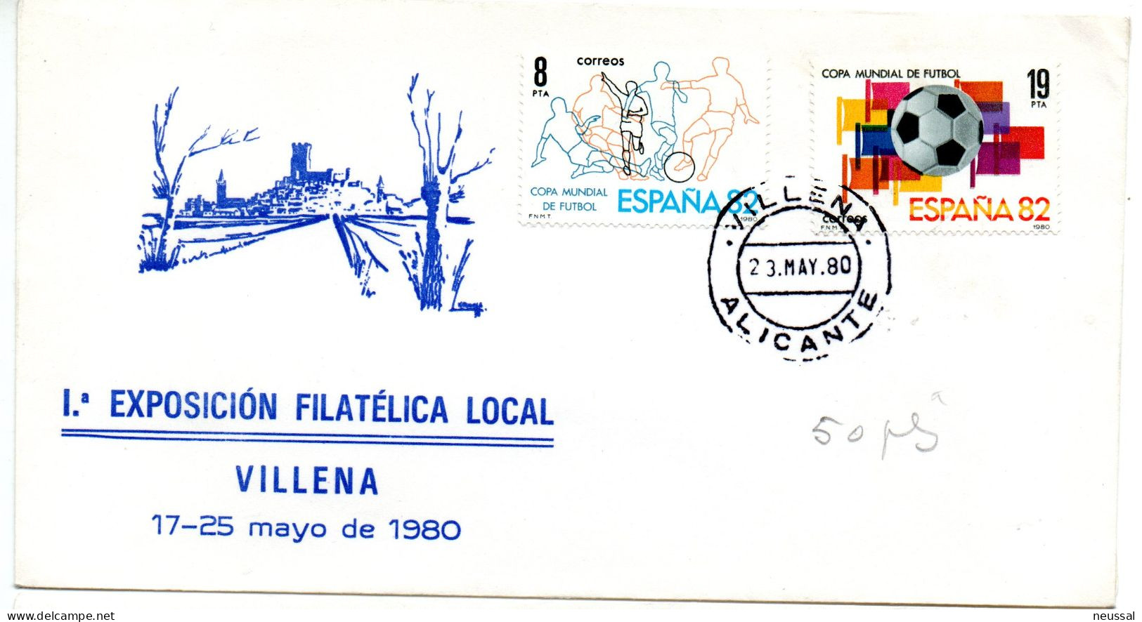 Carta Con Matasellos Commemorativo  Villena De 1980 - Cartas & Documentos