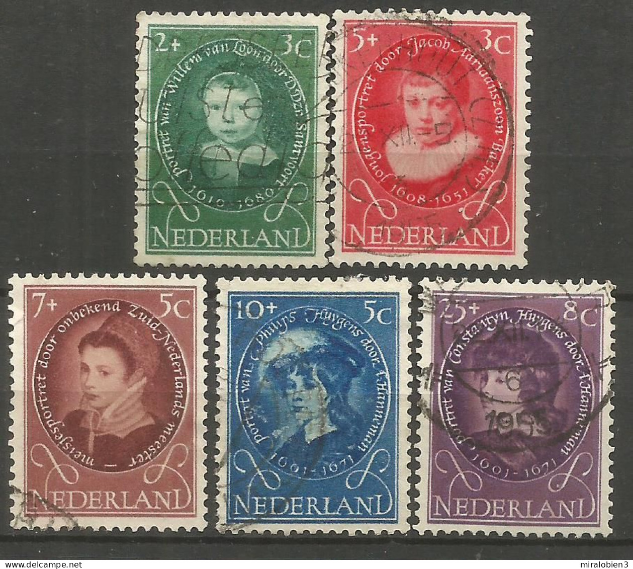 HOLANDA YVERT NUM. 644/648 SERIE COMPLETA USADA - Usados