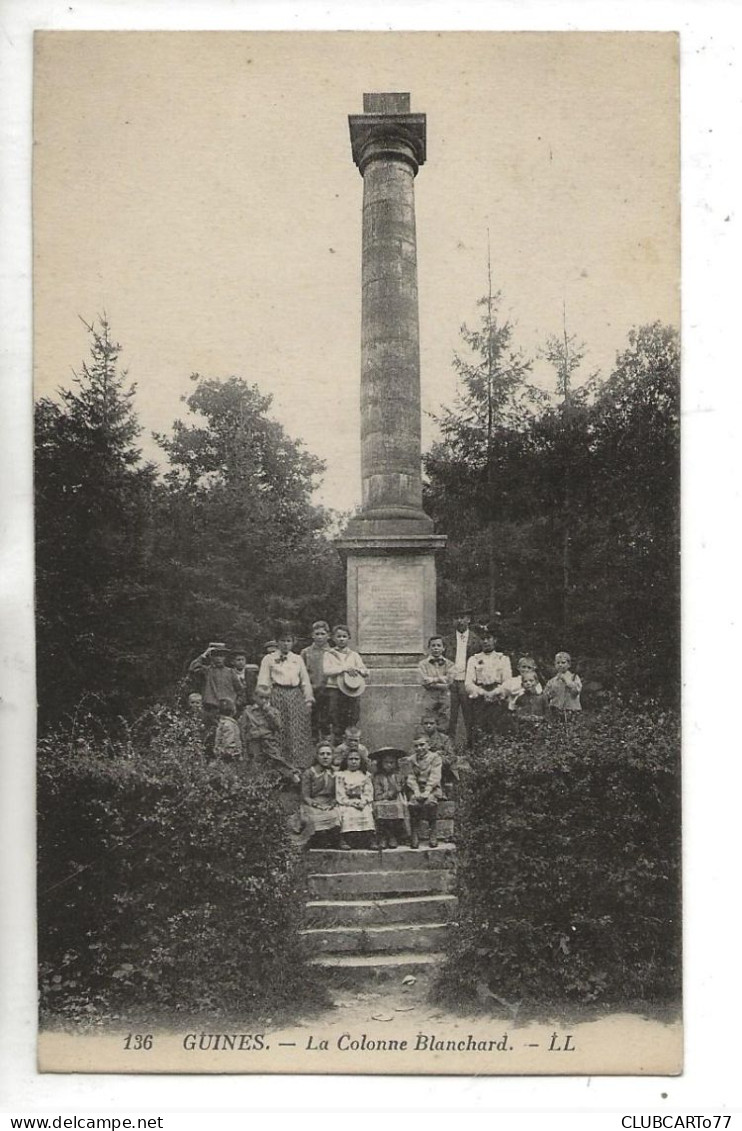 Guînes (62) : La Colonne Blanchard Dans La Forêt En 1910 (animé) PF. - Guines