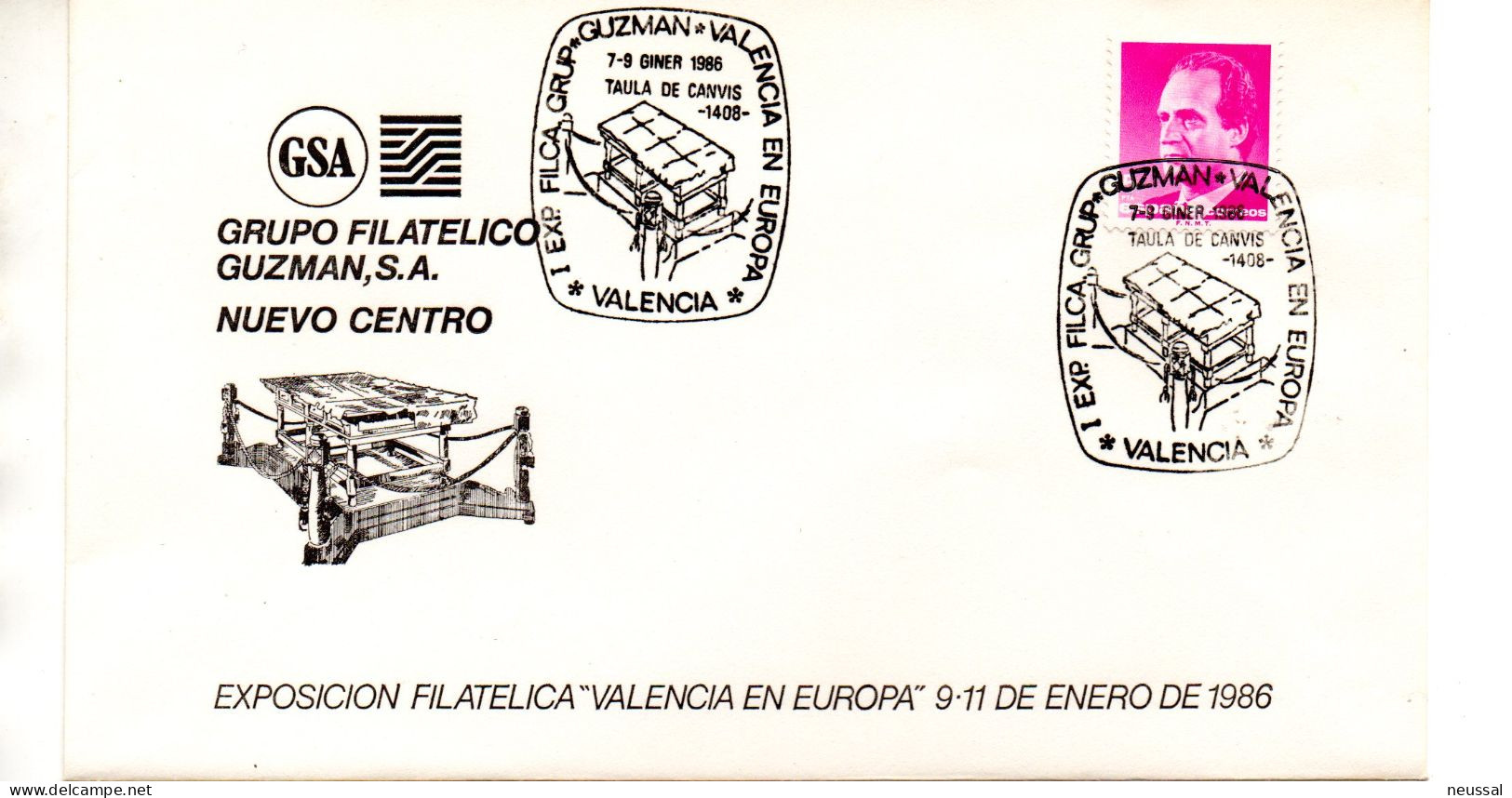 Carta Con Matasellos Commemorativo  Guzman Valencia 1986 - Storia Postale