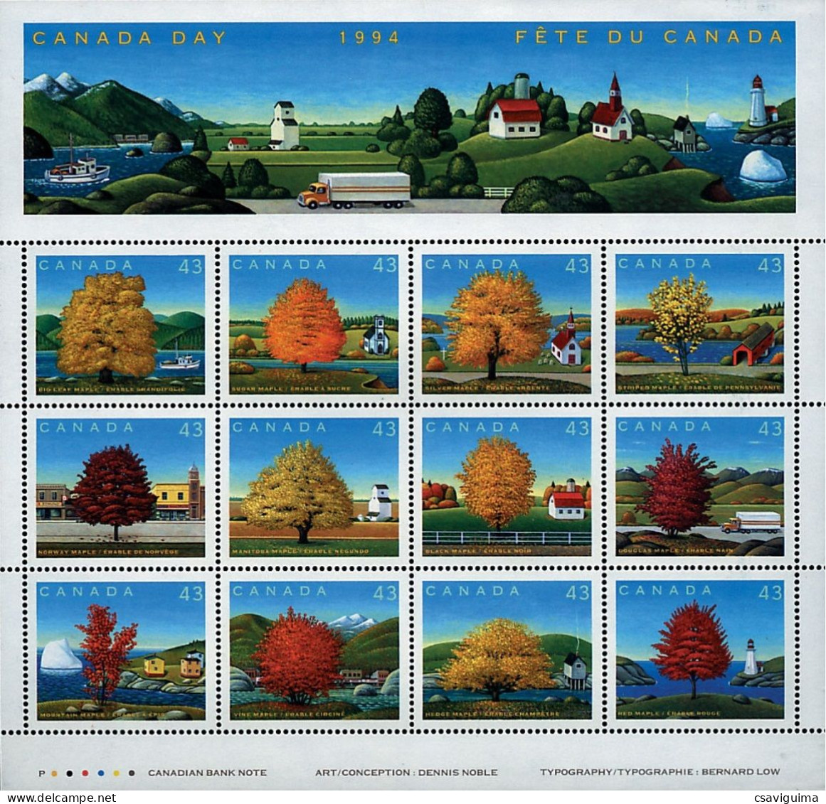 Canada - 1994 - Trees - Canada Day - Yv 1367/78 - Bäume