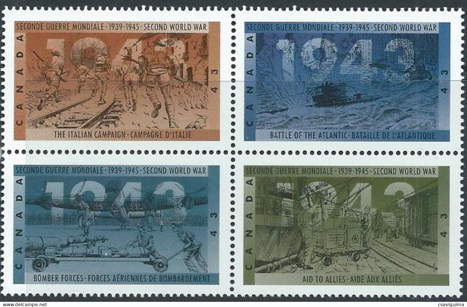 Canada - 1993 - WWII - Yv 1346/49 - 2. Weltkrieg