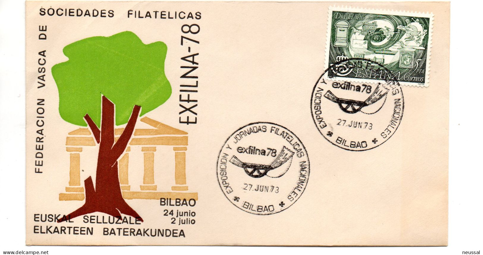 Carta Con Matasellos Commemorativo  Jornadas Filatelicas De Bilbao - Storia Postale