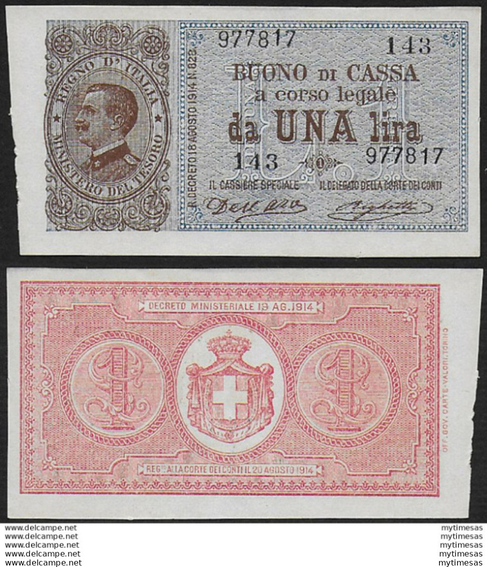 1914 Italia VE III Lire 1 FDS Rif. BC 11 Alfa - Autres & Non Classés