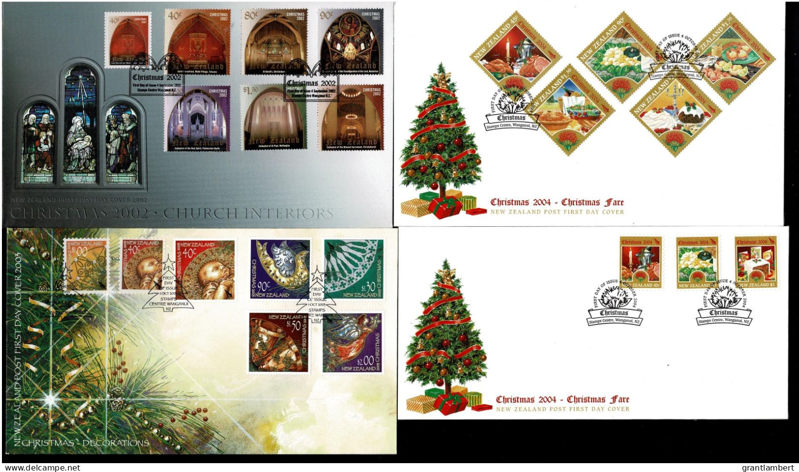 New Zealand 2002, 2003, 2004 Christmas  Four FDCs - FDC