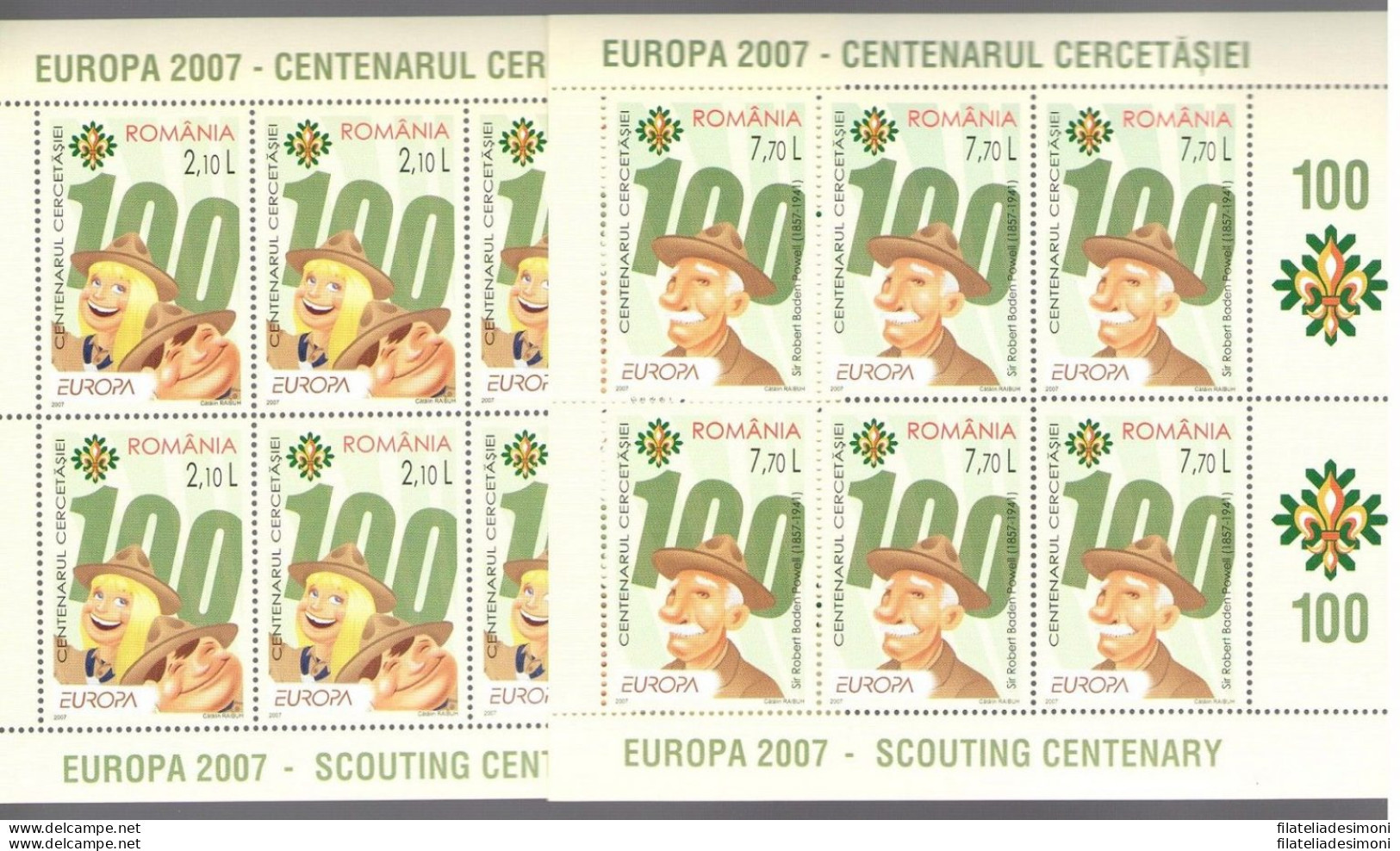 2007 EUROPA CEPT Romania Minifoglio &quot;Scouts&quot; MNH** - Other & Unclassified