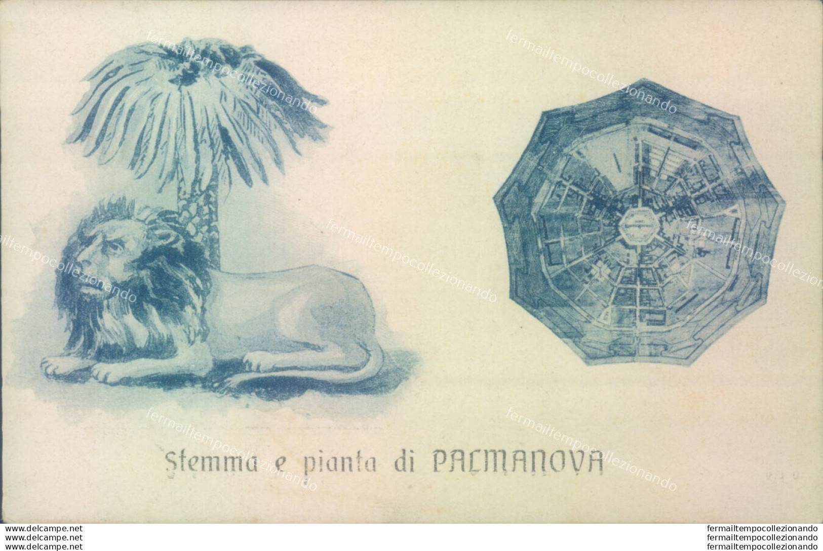 U284 Cartolina Stemma E Pianta Di Palmanova Provincia Di Udine - Udine