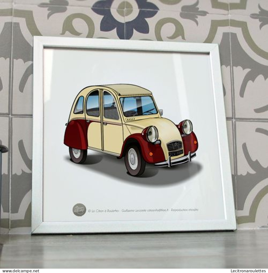 Poster 2cv Dolly 1986 Jaune Et Bordeaux - KFZ