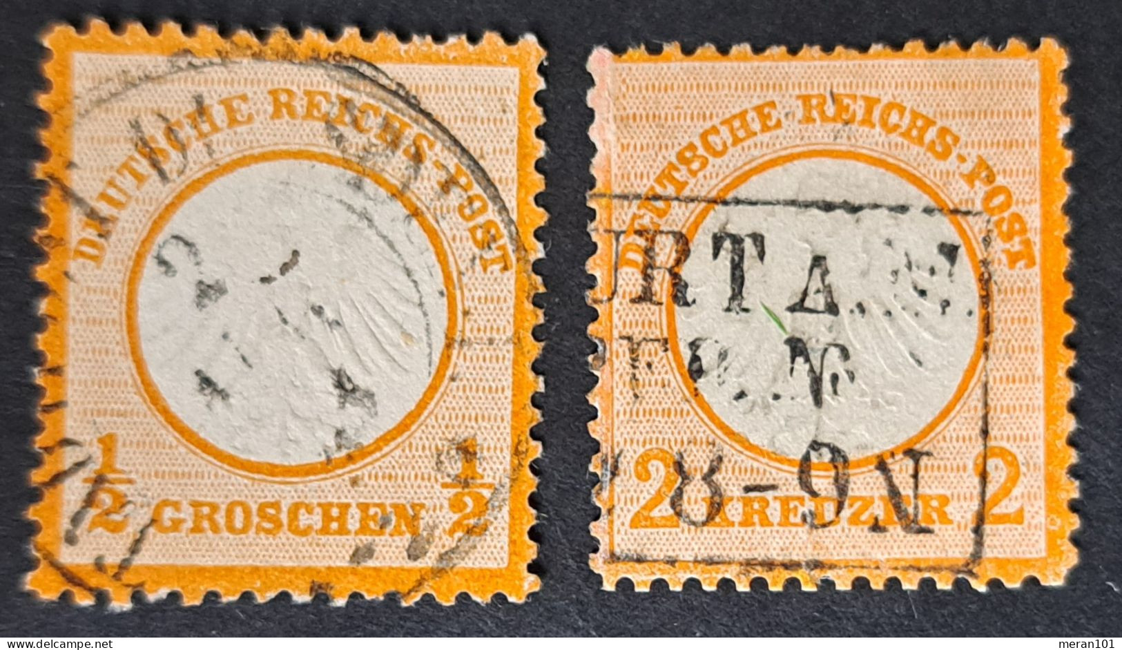 Deutsches Reich 1872, Brustschild Mi 14-15 Gestempelt Signiert - Gebruikt