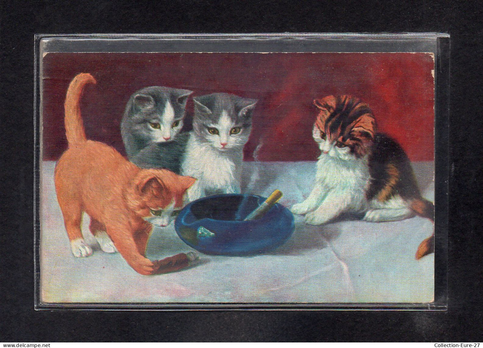 (23/04/24) THEME ANIMAUX-CPA CHAT CHATS - CENDRIER CIGARETTE - Katten