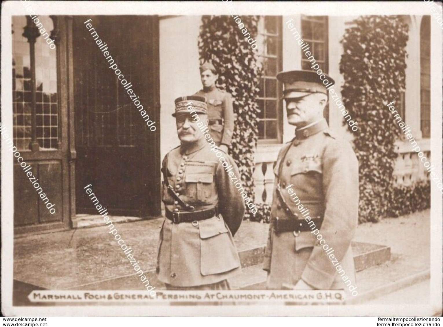 Be786 Foto Militare Www1  Marshall Foch General Pershing At Chaumont American - War, Military