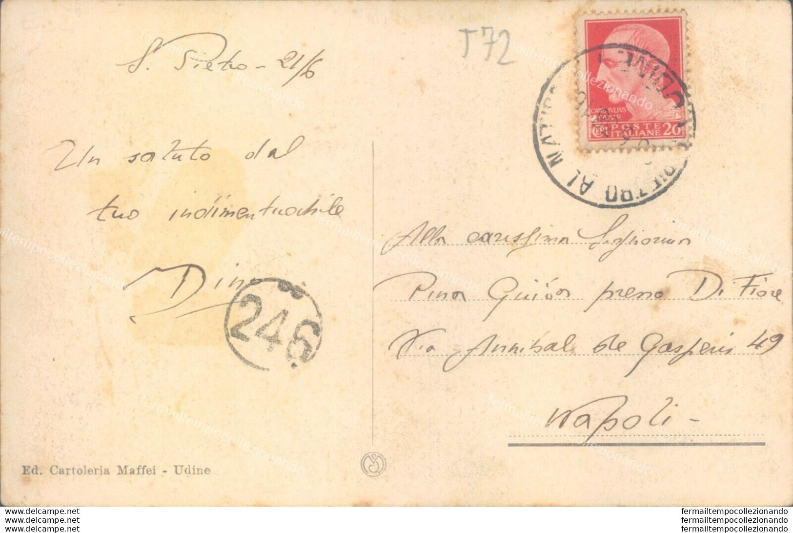 T72 Cartolina S.pietro Al Natisone  1916 Provincia Di Udine - Udine