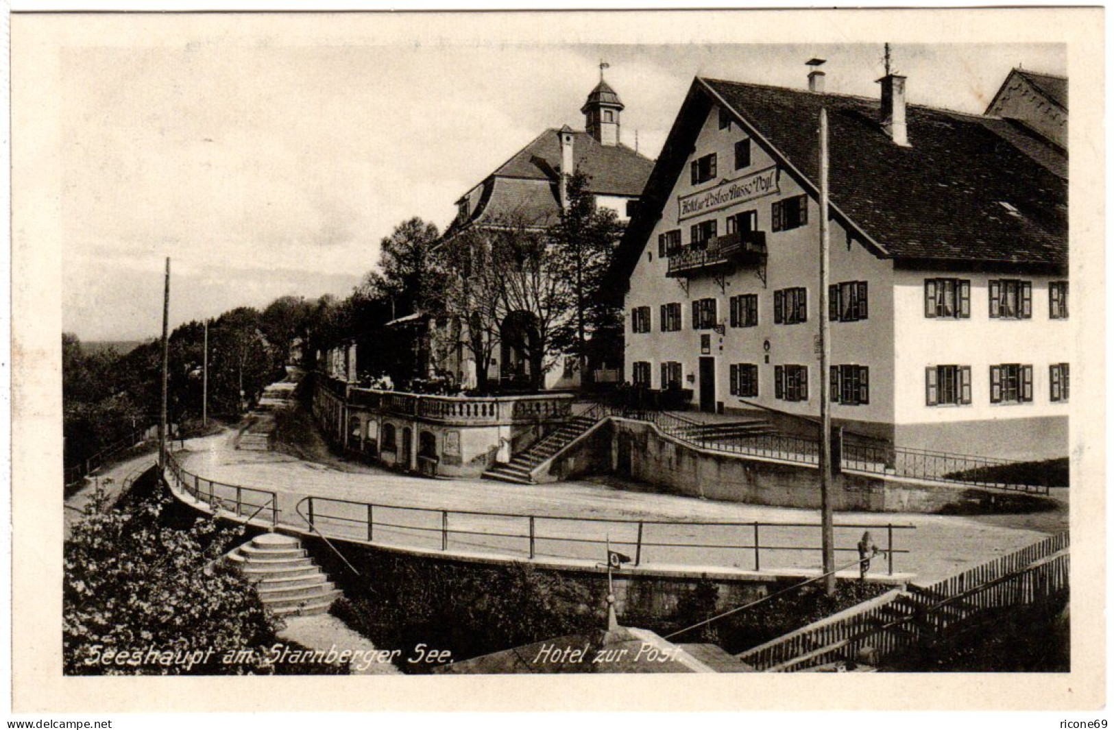 Seeshaupt Am Starnberger See, Hotel Zur Post, Ungebr. Sw-AK - Sonstige & Ohne Zuordnung