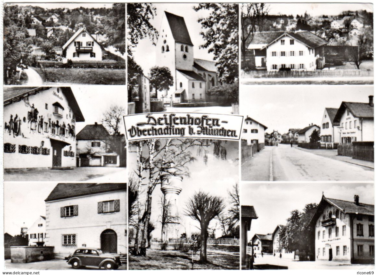 Deisenhofen Oberhaching M. Gasthaus, Geschäft U. Gebäuden, Gebr. Sw-AK  - Sonstige & Ohne Zuordnung