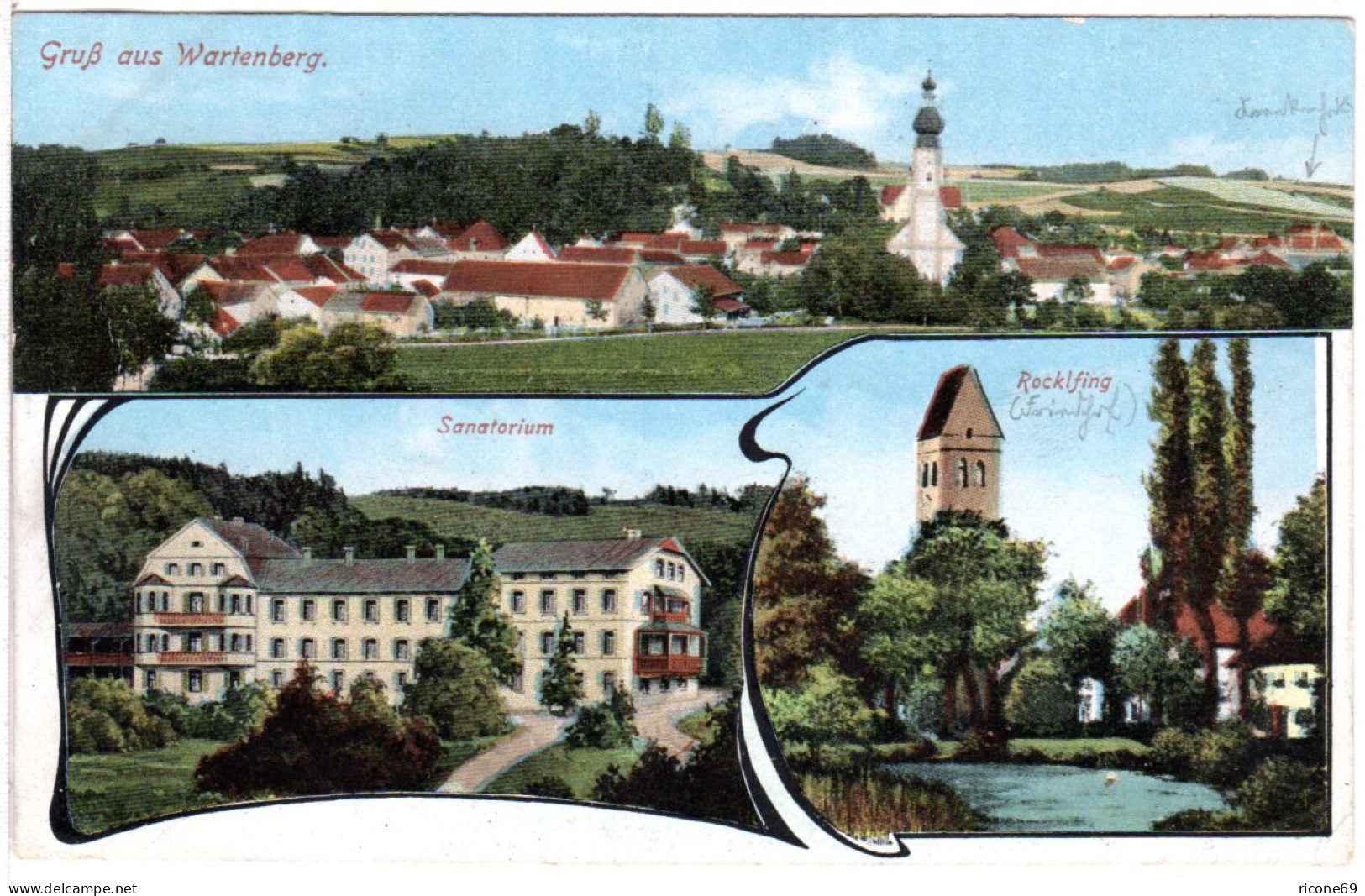 Gruss Aus Wartenberg, 1922 Gebr. Farb-AK  - Sonstige & Ohne Zuordnung